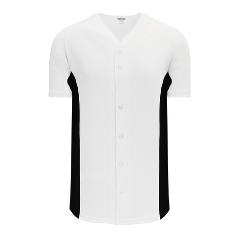 Athletic Knit Full Button Baseball Jersey with Contrast Mesh Inserts (BA1890)